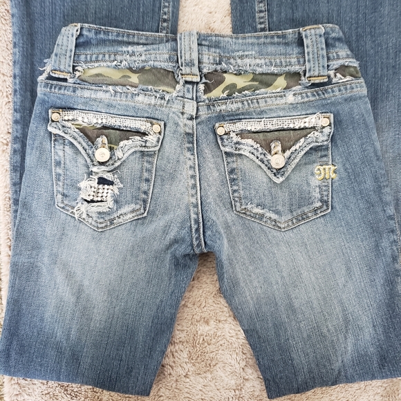 Miss Me Denim - Miss Me Camouflage Rhinestone Flare Jean Size 26